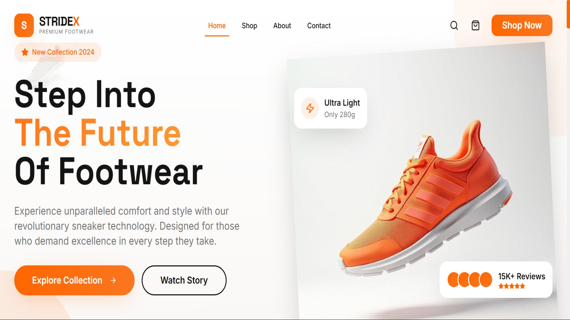 StrideX – Premium Footwear E-Commerce Website